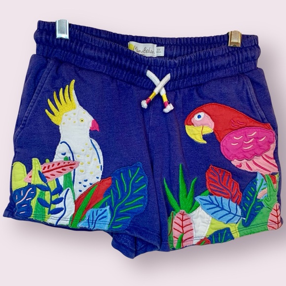 Mini Boden Bird Appliqué Jersey Shorts Starboard Blue Size 11 Years - Picture 1 of 11
